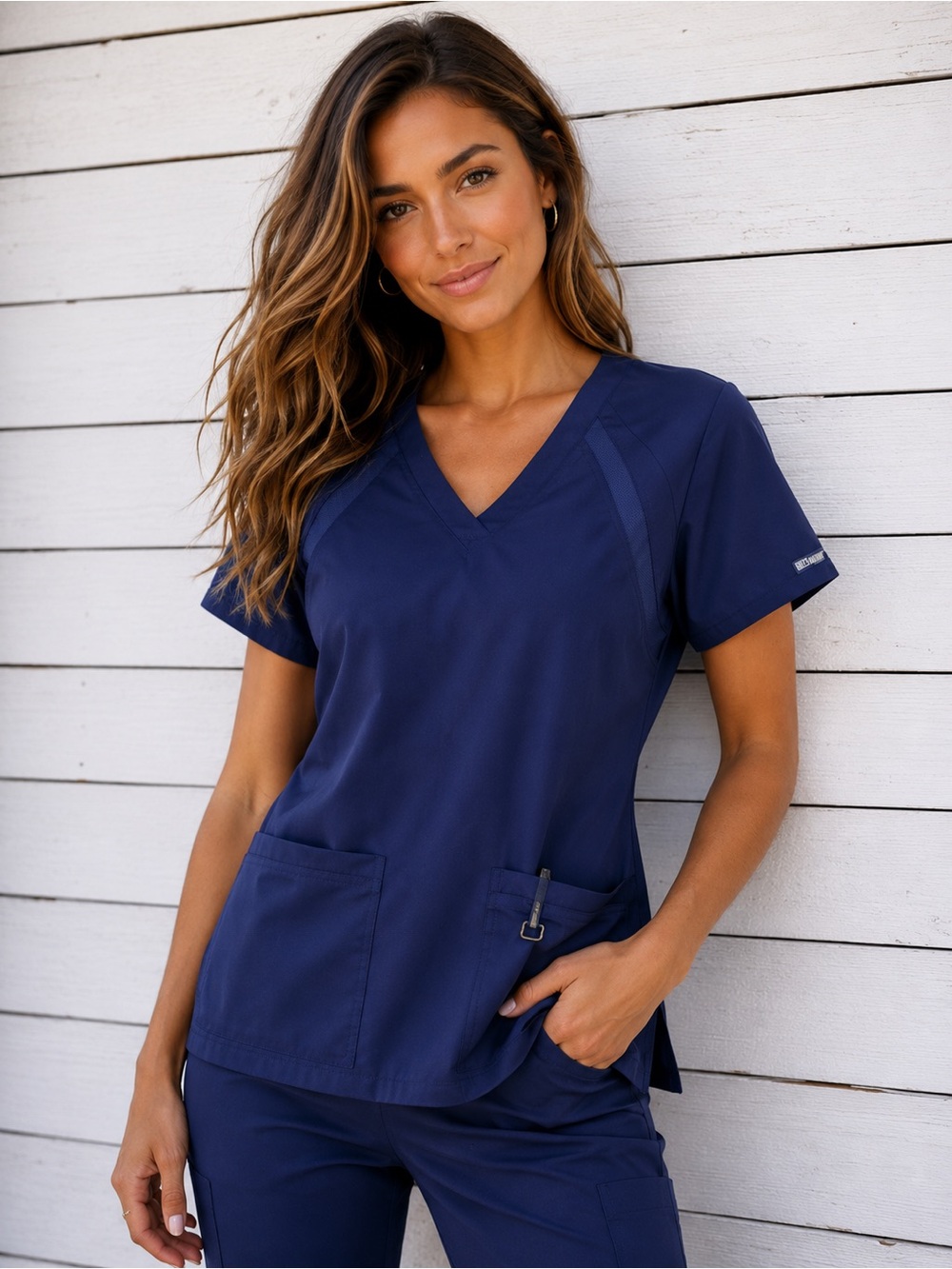 Grey's Anatomy Navy V-Neck Short Sleeve Scrub Top